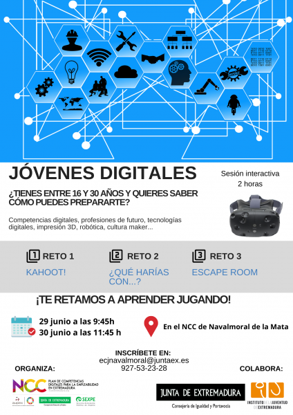 Cartel con información curso Jóvenes digitales